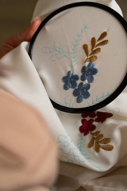 Broderie detaliu pe pânză